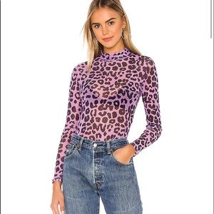 Lovers + Friends Purple Leopard top